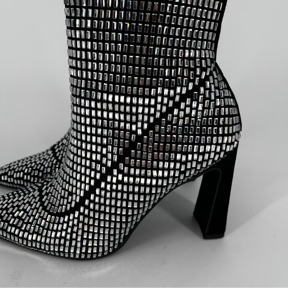 Wild Pair Neptunne Sock Dress booties silver bling - 6 - Picture 4 of 14